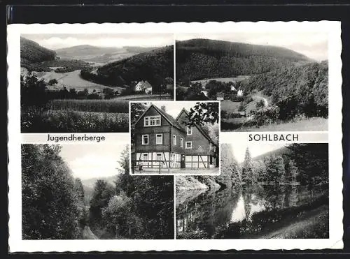 AK Sohlbach, Wald- und Wiesenpartien mit der Jugendherberge