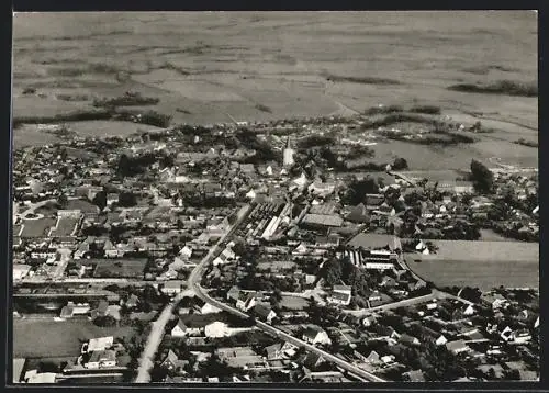 AK Laer über Münster, Totalansicht vom Flugzeug aus