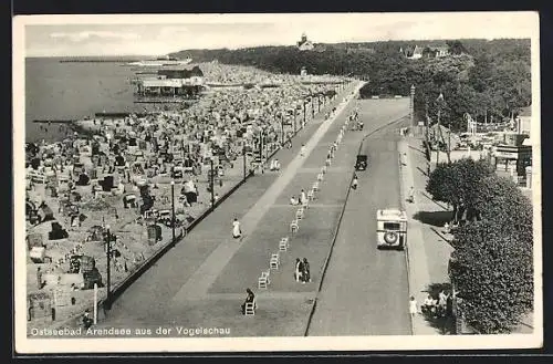 AK Arendsee, Ostseebad, Strandpartie mit Promenade