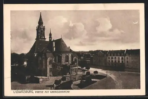 AK Ludwigsburg / Württ., an der Garnisonkirche