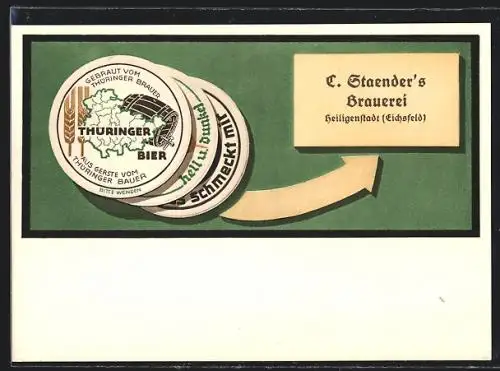 AK Heiligenstadt / Eichsfeld, C. Staender's Brauerei, Thüringer Bier