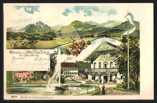 Lithographie Wallenburg, An der grossen Fontaine