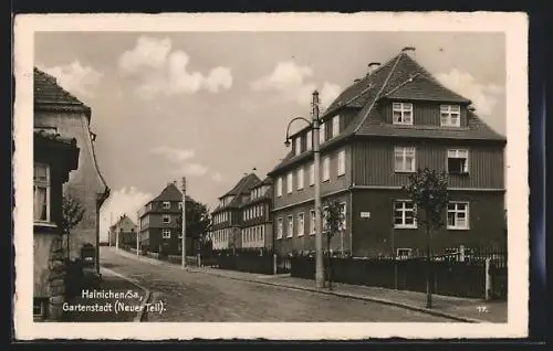 AK Hainichen i. Sa., Strasse in der Gartenstadt - Neuer Teil