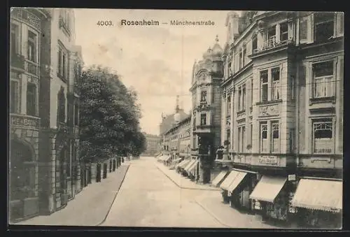 AK Rosenheim, Blick in die Münchnerstrasse