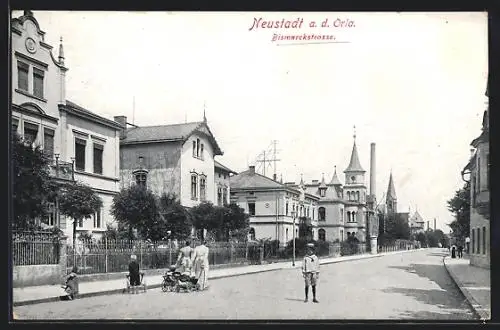 AK Neustadt a. Orla, Kinder in der Bismarckstrasse
