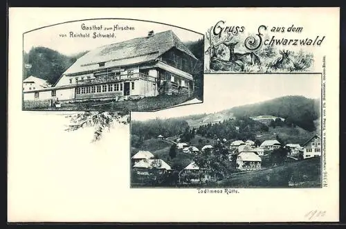 AK Todtmoos-Rütte, Gasthof zum Hirschen, Teilansicht vom Ortsteil