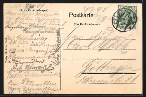 AK Oelde i. W., Restaurant zum Kaisergarten A. Pott, Gartenansicht mit Lampions
