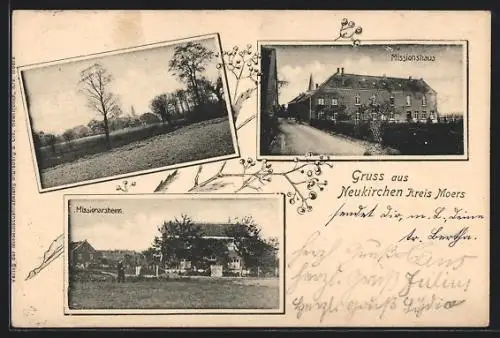 AK Neukirchen /Kr. Moers, Missionarsheim, Missionshaus, Panorama