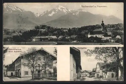 AK Vachendorf, Geschäftshaus Schrankl und Dorfpartie