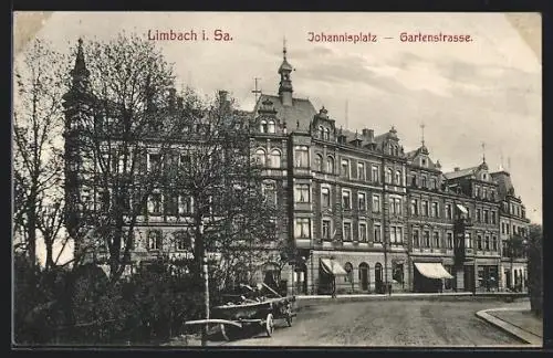 AK Limbach i. Sa., Johannisplatz, Gartenstrasse
