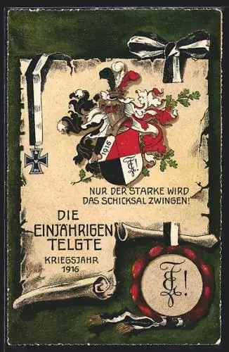 AK Telgte, Die Einjährigen, Absolvia im Kriegsjahr 1916, Wappen, Siegel