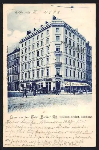 AK Hamburg-St.Georg, Strassenpartie mit Hotel Berliner Hof
