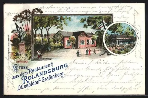 Lithographie Düsseldorf-Grafenburg, Restaurant Rolandsburg