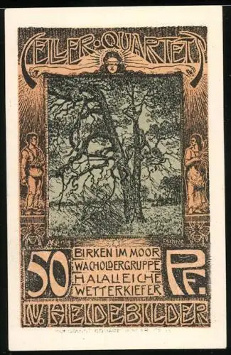 Notgeld Celle 1922, 50 Pfennig, Halalieiche, Wappen