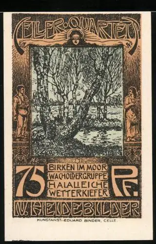 Notgeld Celle 1922, 75 Pfennig, Birken im Moor, Wappen