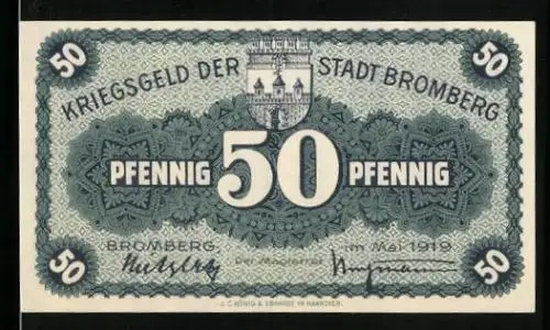 Notgeld Bromberg 1919, 50 Pfennig, Wappen