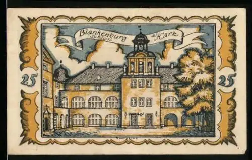 Notgeld Blankenburg a. Harz 1921, 25 Pfennig, Schloss
