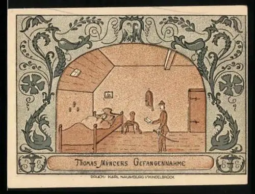 Notgeld Oldisleben a. Kyffh. 1921, 50 Pfennig, Thomas Müncers Gefangennahme