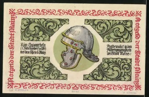 Notgeld Mainz 1921, 25 Pfennig, Stadtwappen