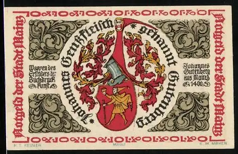 Notgeld Mainz 1921, 10 Pfennig, Stadtwappen