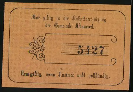Notgeld Altusried 1918, 10 Pfennig, Gutschein