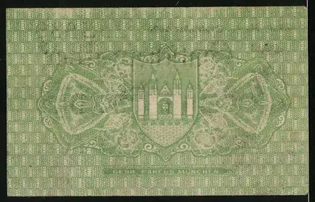 Notgeld Merseburg 1919, 5 Pfennig, Wappen, Unterschrift vom Magistrat