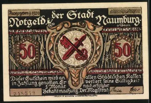 Notgeld Naumburg 1920, 50 Pfennig, Kinder folgen einem Riesen