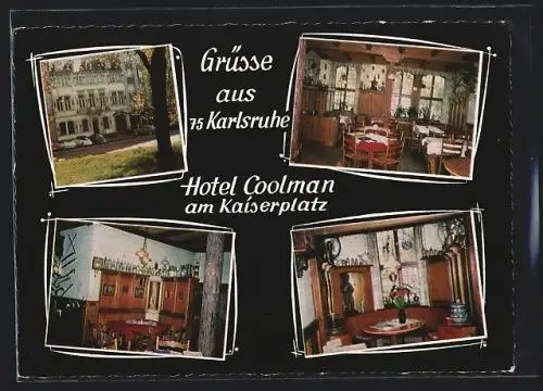 AK Karlsruhe, Hotel Coolman am Kaiserplatz