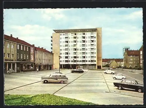 AK Goslar-Jürgenohl /Harz, Danziger Strasse mit Hochhaus