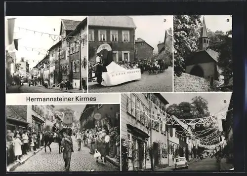 AK Heiligenstadt /Eichsfeld, Kirmes, Oberer Heimenstein im Kirmesschmuck, Festzug, Klauskapelle