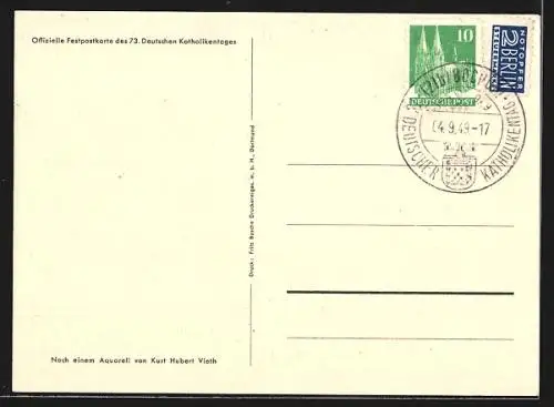 Künstler-AK Bochum, 73. Deutscher Katholikentag 01.-04.09.1949