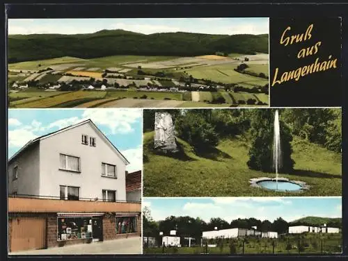 AK Langenhain / Eschwege, Geschäftshaus A. Eiffert, Ortsansicht