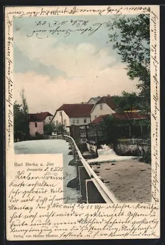 AK Bad Berka a. Ilm, Ilmpartie mit Häusern