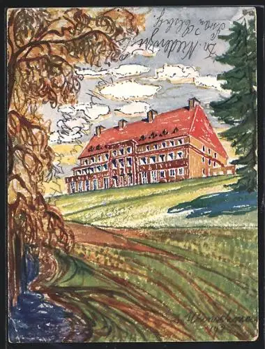 Künstler-AK Bad Berka, Ärzteheim des Hartmannbundes