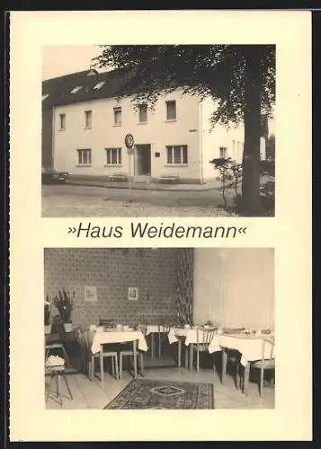 AK Bad Lippspringe, Hotel Haus Weidemann in der Brunnenstrasse 9