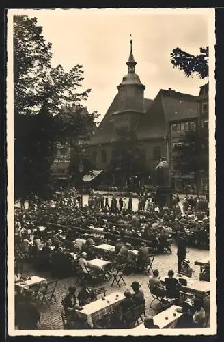 AK Jena, Cafe Göhre auf dem Marktplatz