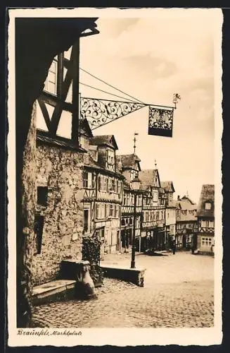 AK Braunfels, Marktplatz mit Gasthaus