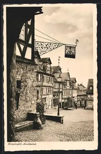 AK Braunfels, Marktplatz mit Gasthaus