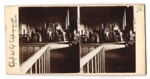 Stereo-Fotografie Kurt Emmerich, Erfurt, Schacht des kgl. Salzbergwerkes in Erfurt, Bergmänner, Kumpel, Bergbau