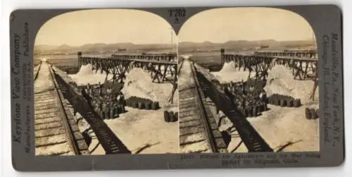 Stereo-Fotografie Keystone View Co., Meadville, Nitrate for Agriculture and for War being Sacked for Shipment, Chile