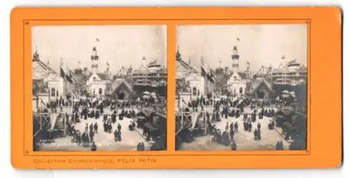 Stereo-Fotografie Felix Potin, Paris, Exposition 1900, Avillon de la Navigation, Leuchtturm, Ausstellung