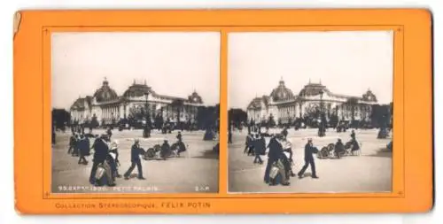 Stereo-Fotografie Felix Potin, Paris, Exposition 1900, Petit Palais, Rikscha