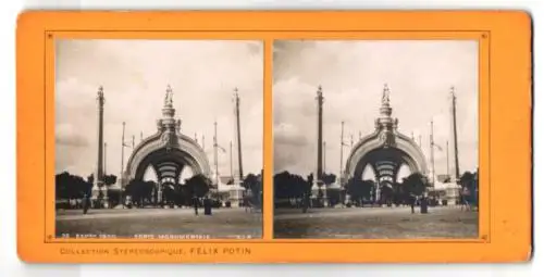 Stereo-Fotografie Felix Potin, Paris, Exposition 1900, Porte Monumentale, Ausstellung