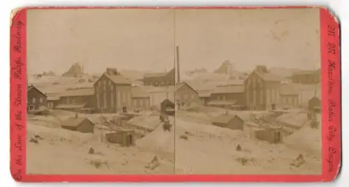 Stereo-Fotografie M. M. Hazeltine, Baker City / OR, Bergbau Schacht on the Line of the union Pacific Railway