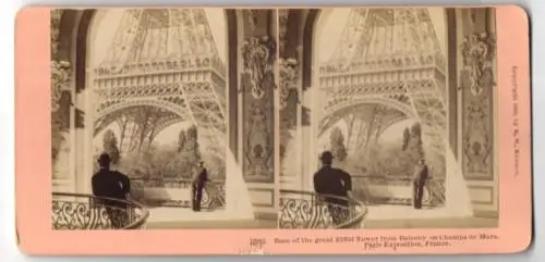 Stereo-Fotografie B. W. Kilburn, Littleton N.H., Paris Exposition 1900, great Eiffel Tower, Balcony Champs de Mars