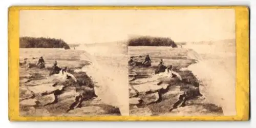 Stereo-Fotografie E. & H. T. Anthony & Co., New York, Ansicht New York, The Niagara Falls from Point View, Stamp 1887