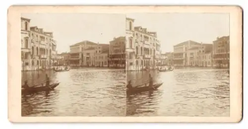 Stereo-Fotografie unbekannter Fotograf, Ansicht Venedig, Canal Grande von S. Thomas aus, 1899