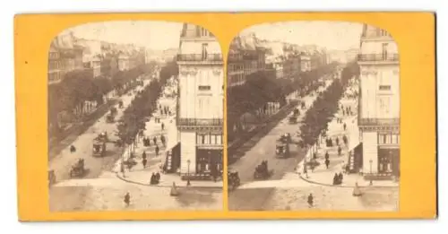 Stereo-Fotografie unbekannter Fotograf, Ansicht Paris, vue de Boulevard des Capucines