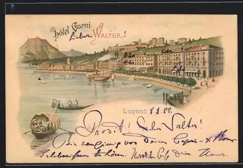 Lithographie Lugano, Hotel Garni Walter