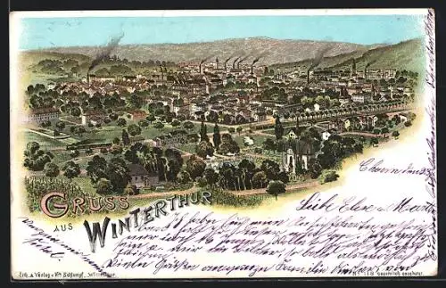 Lithographie Winterthur, Panoramablick